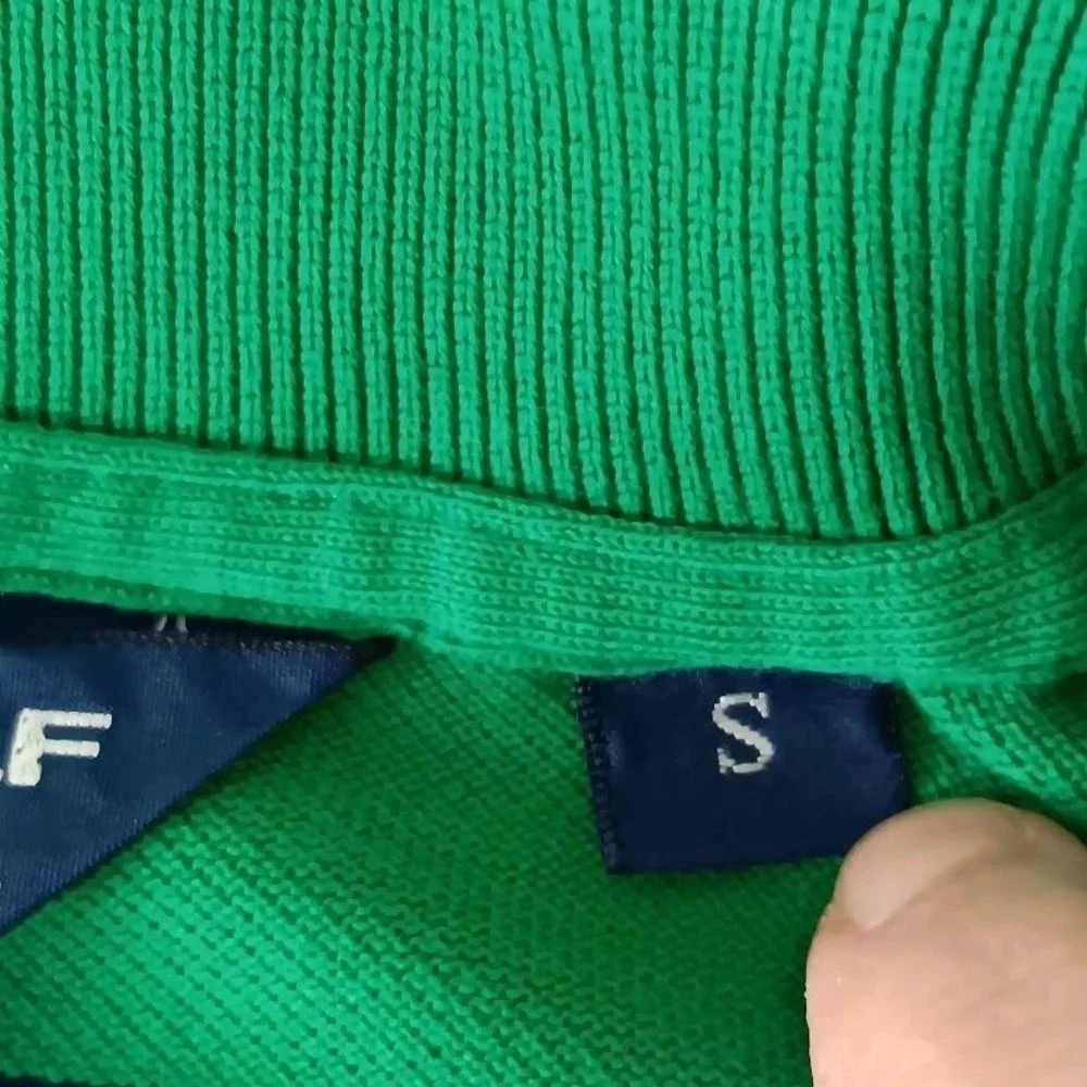 Polo Golf Ralph Lauren Polo Shirt Mens Small Green Navy Striped Pima Cotton‎